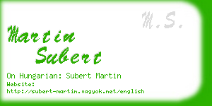 martin subert business card